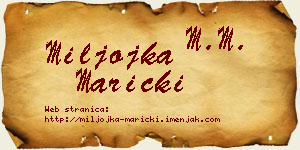 Miljojka Maricki vizit kartica